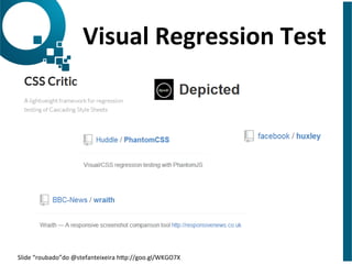 Visual 
Regression 
Test 
Slide 
“roubado”do 
@stefanteixeira 
hap://goo.gl/WKGO7X 
 