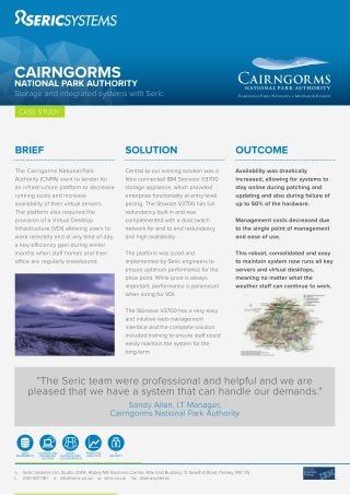 Seric case study Cairngorms national park authority Storage and VDI