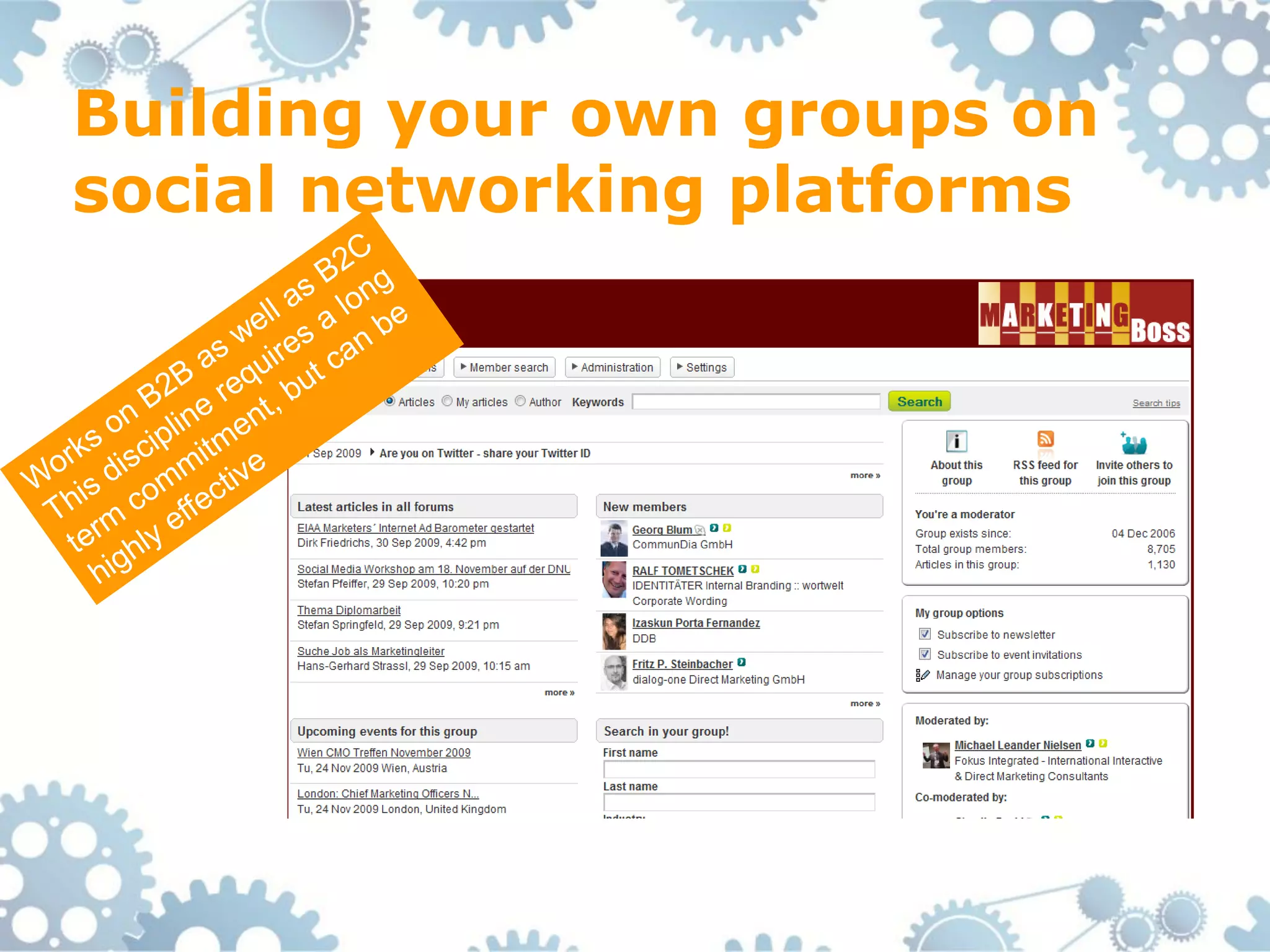 Building your own groups on
social networking platforms
 