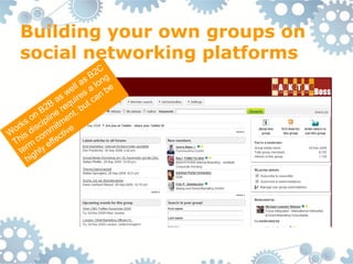 Building your own groups on
social networking platforms
 