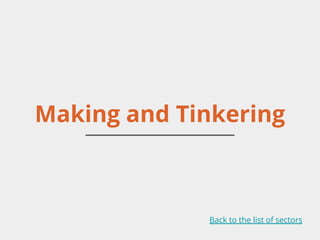 Making and Tinkering
Back to the list of sectors
 