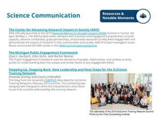 Science Communication
The Center for Advancing Research Impact in Society (ARIS)
ARIS oﬃcially launched at the 2019 Nation...
