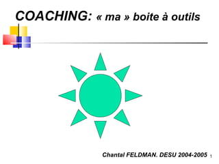 COACHING: « ma » boite à outils




              Chantal FELDMAN. DESU 2004-2005   1
 