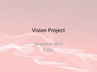 Vision Project

 November 2011
     Caitlin
 