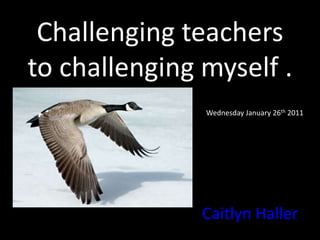Challenging teachers to challenging myself . Wednesday January 26th 2011 Caitlyn Haller 