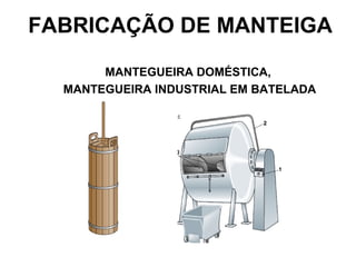 FABRICAÇÃO DE MANTEIGA
       MANTEGUEIRA DOMÉSTICA,
  MANTEGUEIRA INDUSTRIAL EM BATELADA
 