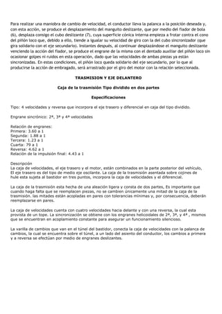 Caja de cambios o de velocidades