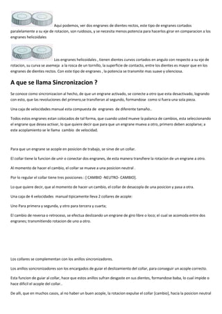 Caja de cambios o de velocidades