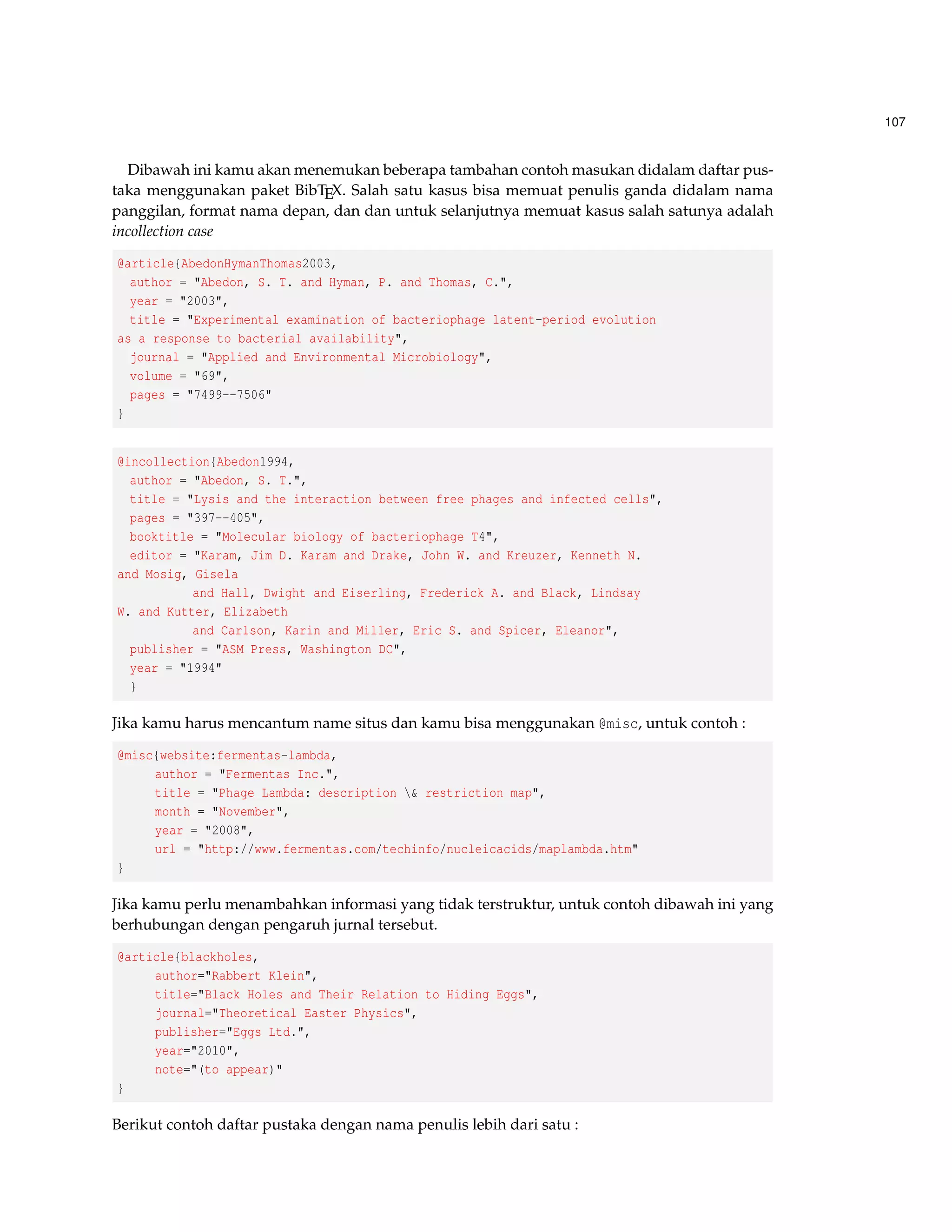 67 
1. ce{Hg^2+ -[ce{I-}] 
$underset{mathrm{red}}{ce{HgI2}}$ 
-C[I-] 
$underset{mathrm{red}}{ce{[Hg^{II}I4]^2-}}$ 
} 
Hg2+ I 
!HgI2 
red 
I 
![HgIII4]2– 
red 
Contoh 5.3 
5.2 Paket RSphrase 
Paket rsphrase terdiri dari dua bagian yaitu rsnumber dan rsphrase. Dibawah ini diberikan 
contoh dari penjelasan rsphrase: 
Contoh 5.4 (Paket rsphrase) 
1. The text for phrase rsnumber{R1} 
is rsphrase{R1} 
The text for phrase R1 
is Explosive when dry. 
2. Teks ini menjelaskan tentang rsnumber{R2} adalah rsphrase{R2} 
Teks ini menjelaskan tentang R2 
adalah Risk of explosion by shock, friction, fire or other sources of ignition. 
 