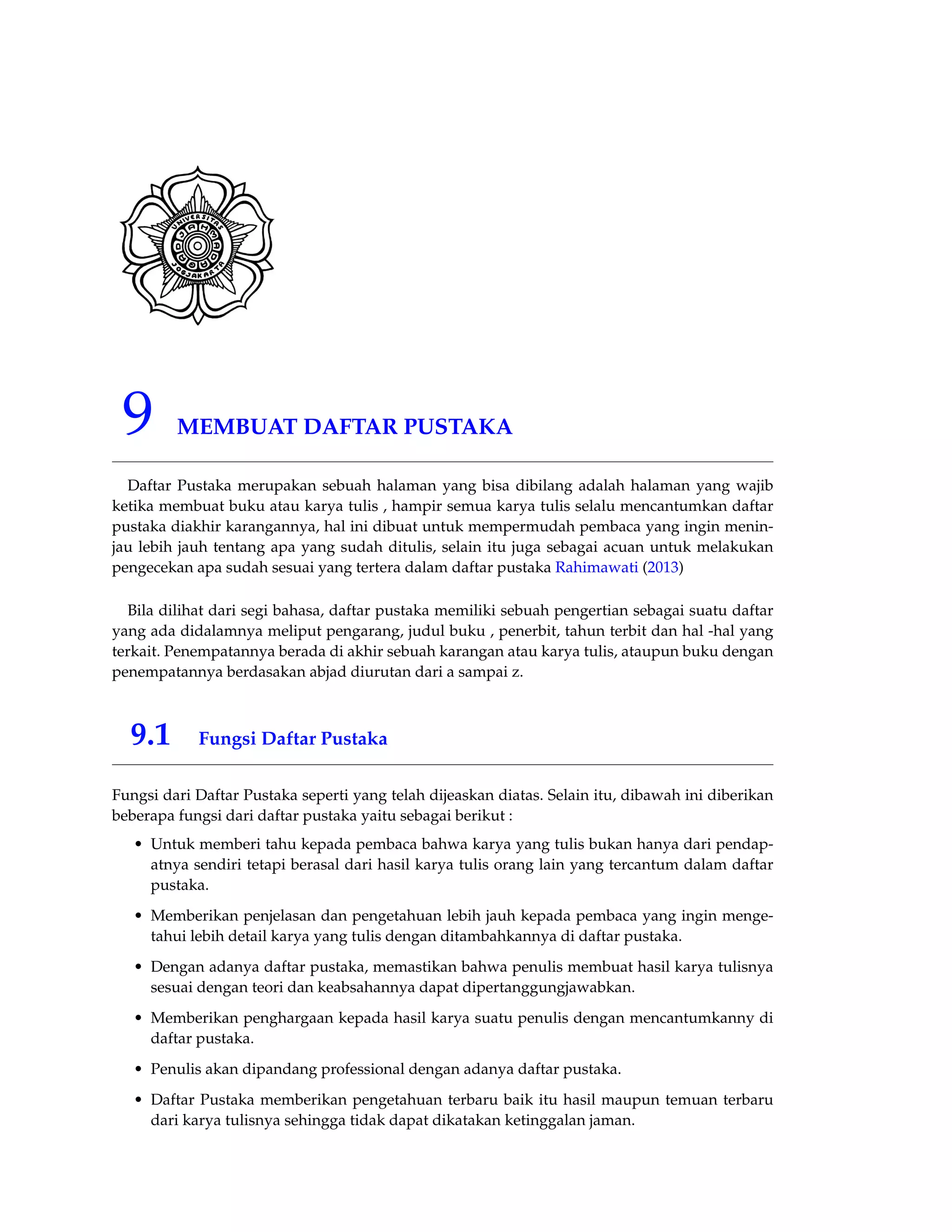 53 
Contoh 4.5 (Formatting Table) 
Dibawah diberikan contoh dari suatu forum LATEX exchange Community tentang solusi bagaimana 
untuk men-format tabel sehingga dapat mempercantik tabel tersebut : 
documentclass{article} 
usepackage{tabularx,ragged2e} 
newcolumntype{x}{{Centering}X} 
begin{document} 
begin{table}[htdp] 
caption{Comparison of Elements in Air on the Space Station and sea level on 
Earth}label{default} 
begin{tabularx}{linewidth}{|{RaggedRight}p{2.5cm}|x|x|x|}hline 
Chemical Component  Percentage in Earth’s Atomsphere  Ideal Values for the Space 
Station  Astronaut Exhalation hline 
Nitrogen  78.084%  78.000%  74.200%  hline 
Oxygen  20.946%  21.000%  15.300%  hline 
Argon  0.934%  0.000%  0.000%  hline 
Carbon Dioxide 0.033%  0.000%  3.600%  hline 
Water Vapour  0.030%  1.000%  0.800%  hline 
Trace Elements 0.003%  0.000%  0.800%  hline 
end{tabularx} 
end{table} 
end{document} 
Didapat hasil yaitu : 
Tabel 4.1: Comparison of Elements in Air on the Space Station and sea level on Earth 
Chemical Com-ponent 
Percentage in 
Earth’s Atomsphere 
Ideal Values for 
the Space Station 
Astronaut Exhalation 
Nitrogen 78.084% 78.000% 74.200% 
Oxygen 20.946% 21.000% 15.300% 
Argon 0.934% 0.000% 0.000% 
Carbon Dioxide 0.033% 0.000% 3.600% 
Water Vapour 0.030% 1.000% 0.800% 
Trace Elements 0.003% 0.000% 0.800% 
 