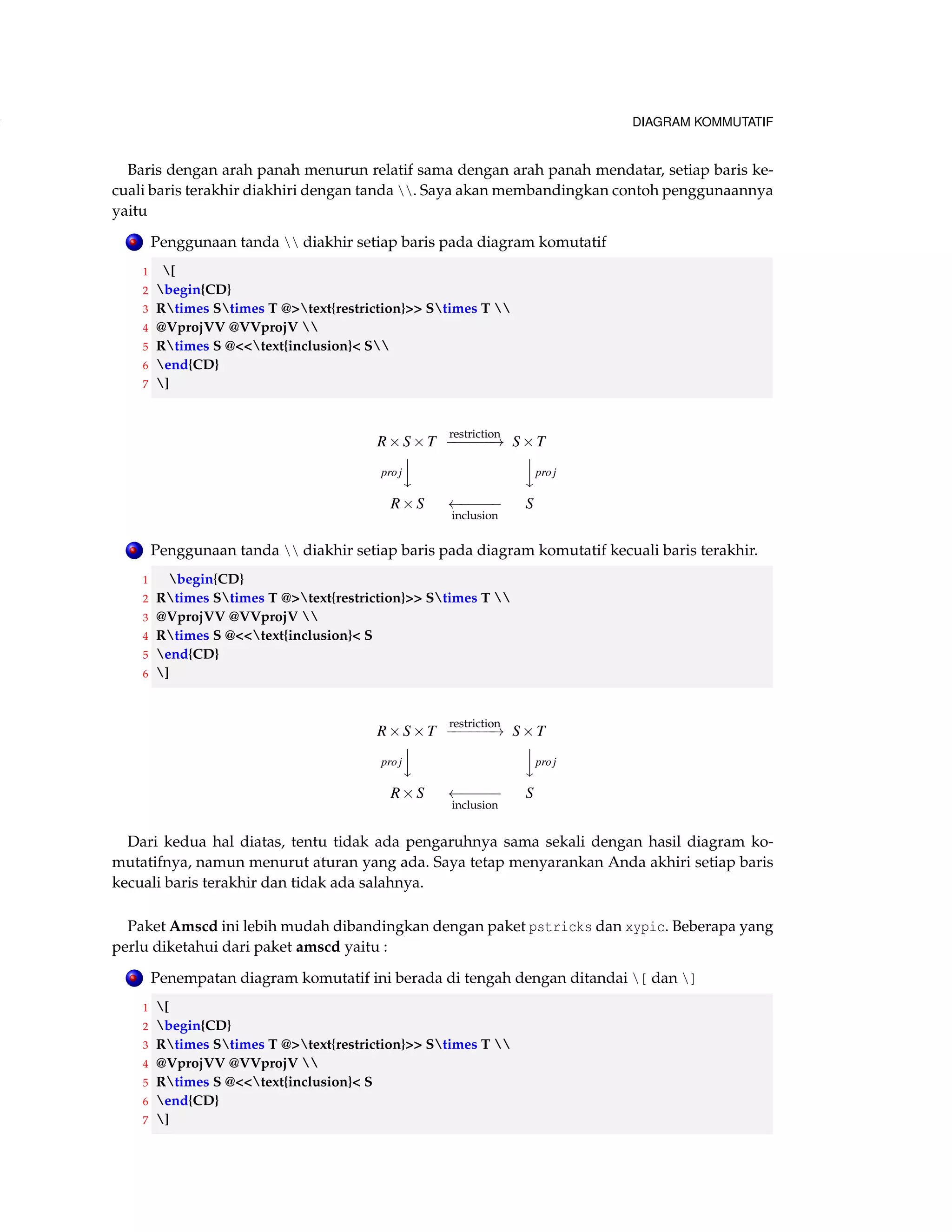 MEMBUAT TABEL DAN MENYISIPKAN GAMBAR 
• t artinya atas, penempatan posisi gambar diatas dokumen yang kita tulis. 
• b artinya bottom, gambar berada pada bagian bawah teks yang kita tulis. 
• p artinya page, gambar berada berbeda halaman dari tempat teks yang kita tulis. 
4.6.3 Mengatur teks di Gambar 
Penempatan gambar tidak hanya dalam posisi diatas, dibawah suatu dokumen yang kita tulis 
tetapi juga bisa dalam posisi menyisipkan gambar diantara teks yang ada. Disini diberikan contoh 
yaitu wrapfig: 
Contoh 4.14 
1 Mulai dengan dokumen baru dengan ketentuan : 
1 documentclass[a5paper]{article} 
2 usepackage[english]{babel} 
3 usepackage{lipsum} 
4 usepackage[demo]{graphicx} 
5 usepackage{wrapfig} 
6 pagestyle{empty} 
7 begin{document} 
2 Selanjutnya, mulailah untuk memanggil kode perintah paket wrapfig dan buatlah pada 
bagian yang tidak termuat dalam daftar isi yaitu : 
1 section*{Text flowing around a picture} 
2 lipsum[3] 
3 begin{wrapfigure}{l}{2cm} 
4 includegraphics[width=2cm]{test} 
5 caption{Test figure} 
6 end{wrapfigure} 
7 lipsum[4] 
8 end{document} 
Didapat hasil yaitu : 
Nulla malesuada porttitor diam. Donec felis erat, congue non, volutpat at, tincidunt tristique, 
libero. Vivamus viverra fermentum felis. Donec nonummy pellentesque ante. Phasellus adipisc-ing 
semper elit. Proin fermentum massa ac quam. Sed diam turpis, molestie vitae, placerat a, 
molestie nec, leo. Maecenas lacinia. Nam ipsum ligula, eleifend at, accumsan nec, suscipit a, ip-sum. 
Morbi blandit ligula feugiat magna. Nunc eleifend consequat lorem. Sed lacinia nulla vitae 
enim. Pellentesque tincidunt purus vel magna. Integer non enim. Praesent euismod nunc eu pu-rus. 
Donec bibendum quam in tellus. Nullam cursus pulvinar lectus. Donec et mi. Nam vulputate 
metus eu enim. Vestibulum pellentesque felis eu massa. 
 