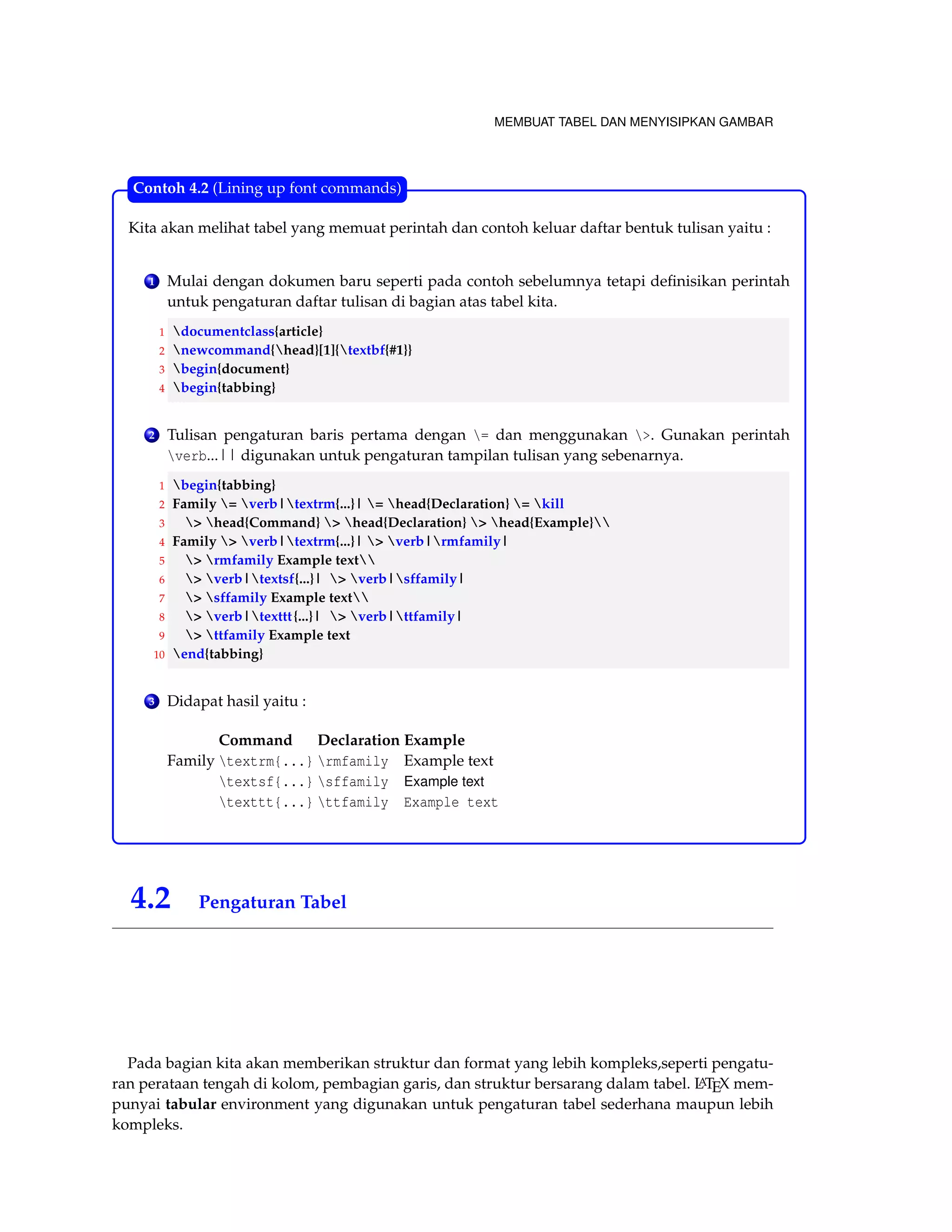 MEMULAI MENGGGUNAKAN SIMBOL MATEMATIKA 
Contoh 3.4 Perataan dengan tambahan spasi 
1 begin{eqnarray*} 
2 mbox{mcd}(a,b)  =  mbox{mcd}(ar_0q,r_0) [0.2cm] 
3  =  mbox{mcd}(r_1,r_0) [0.2cm] 
4  =  mbox{mcd}(r_1,r_0r_1q_2)[0.2cm] 
5  =  mbox{mcd}(r_1,r_2) [0.2cm] 
6  =  mbox{mcd}(r_1r_2q_2,r_2)[0.2cm] 
7 end{eqnarray*} 
Akan menghasilkan : 
mcd(a;b) = mcd(ar0q; r0) 
= mcd(r1; r0) 
= mcd(r1; r0r1q2) 
= mcd(r1; r2) 
= mcd(r1r2q2; r2) 
1 begin{eqnarray*} 
2 y=sqrt[n]{x} Longrightarrow  y^n=x  
3 Longrightarrow  nlog ,y=log ,x,;mbox{si};x,y0 
4  Longrightarrow  log sqrt[n]{x}={1 over n}log ,x 
5 end{eqnarray*} 
Akan menghasilkan : 
y = n p 
x =) yn = x 
n p 
=) nlog y = log x; si x;y  0 
=) log x = 
1 
n 
log x 
Contoh 3.5 Perataan dengan numerasi 
 