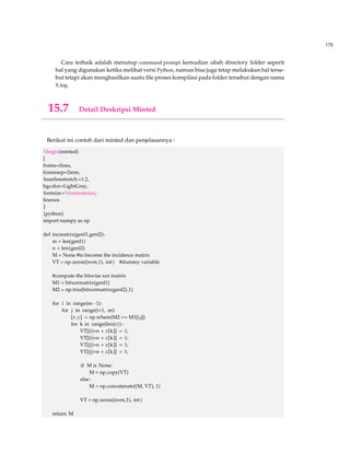 127 
9.6.1 Natbib 
Natbib memberikan dukungan terhadap daftar pustaka, kamu akan bisa melihat di setiap ref-erensi 
diberi nomor urut dan setiapnya berhubungan ke nomornya. Dapat diliha bahwa daftara 
pustakan diurutkan dengan angka mulai dari 1, 2,... dan seterusnya tentunya ini sesuai yang bi-asa 
kita lihat dalam daftar pustaka penulisan dokumen ilmiah. Dalam aturan lain, gaya penulisan 
tentang penulis, contoh (Robert, 2003) dah hampir seperti gaya penulisan daftar pustaka Har-vard. 
Salah satu hal yang perlu kita lakukan untuk menampilkan dan menggunakan gaya natbib, 
Anda harus menambahkan suatu paket 
usepackage[option]{natbib} 
Setelah documentclass[a4paper,12pt]{article} dan sebelum begin{document} atau bagian 
ini disebut sebagai premble dan juga kamu harus mengubah pengaturan seperti ini pada bagian 
style daftar pustaka yaitu 
bibliographystyle{plainnat} 
Ini adalah memberikan perintah di LATEX untuk mengikuti style yang telah kita atur. Berikut 
perintah didalam paket natbib : 
Perintah Keluaran 
citet{goossens93} Goossens et al. (1993) 
citep{goossens93} (Goossens et al., 1993) 
citet*{goossens93} Goossens, Mittlebach, and Samarin (1993) 
citep*{goossens93} (Goossens, Mittlebach, and Samarin, 1993) 
citeauthor{goossens93} Goossens et al. 
citeauthor*{goossens93} Goossens, Mittlebach, and Samarin 
citeyear{goossens93} 1993 
citeyearpar{goossens93} (1993) 
citealt{goossens93} Goossens et al. 1993 
citealp{goossens93} Goossens et al., 1993 
citetext{priv. comm.} (priv. comm.) 
Tabel 9.1: Perintah Daftar Pustaka pada paket Natbib 
 