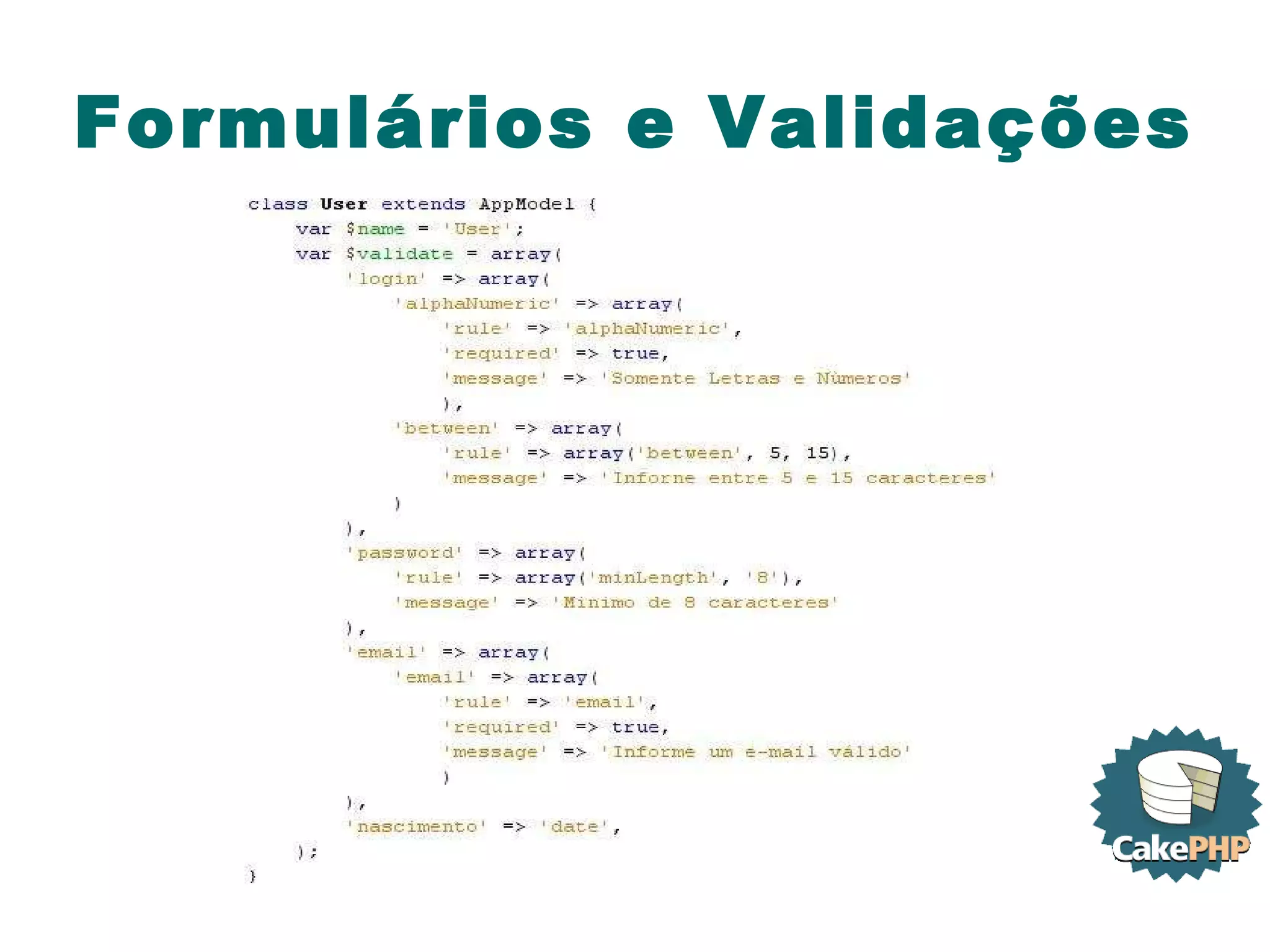 Formulários e Validações 