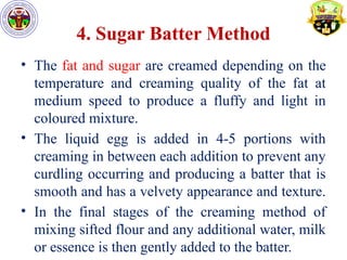 cake preperation and its types and methods of preparation | PPTX