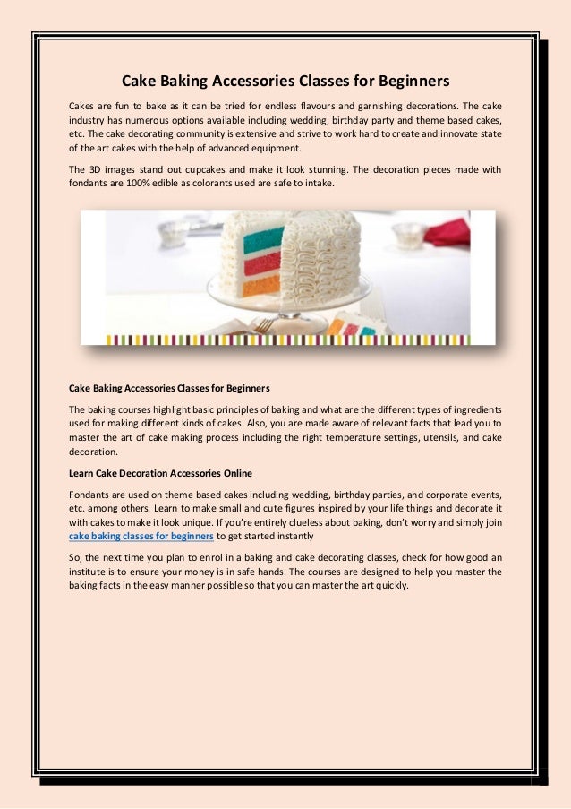 Cake Baking Accessories Classes For Beginnerscake Baking Accessories
