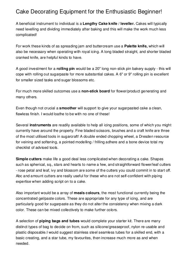 Cake Decorating Equipment for the Enthusiastic Beginner!