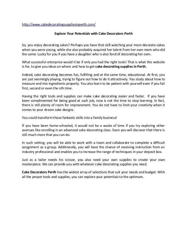 Cake Decorating Supplies Perth