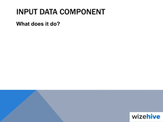 INPUT DATA COMPONENT
What does it do?
 