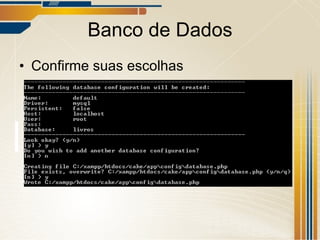 Banco de Dados Confirme suas escolhas 