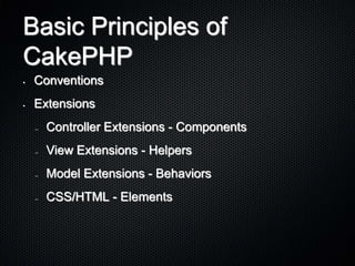 Simple yet extensive validation of model dataBasic Features cont.Router for mapping urls and handling extensions