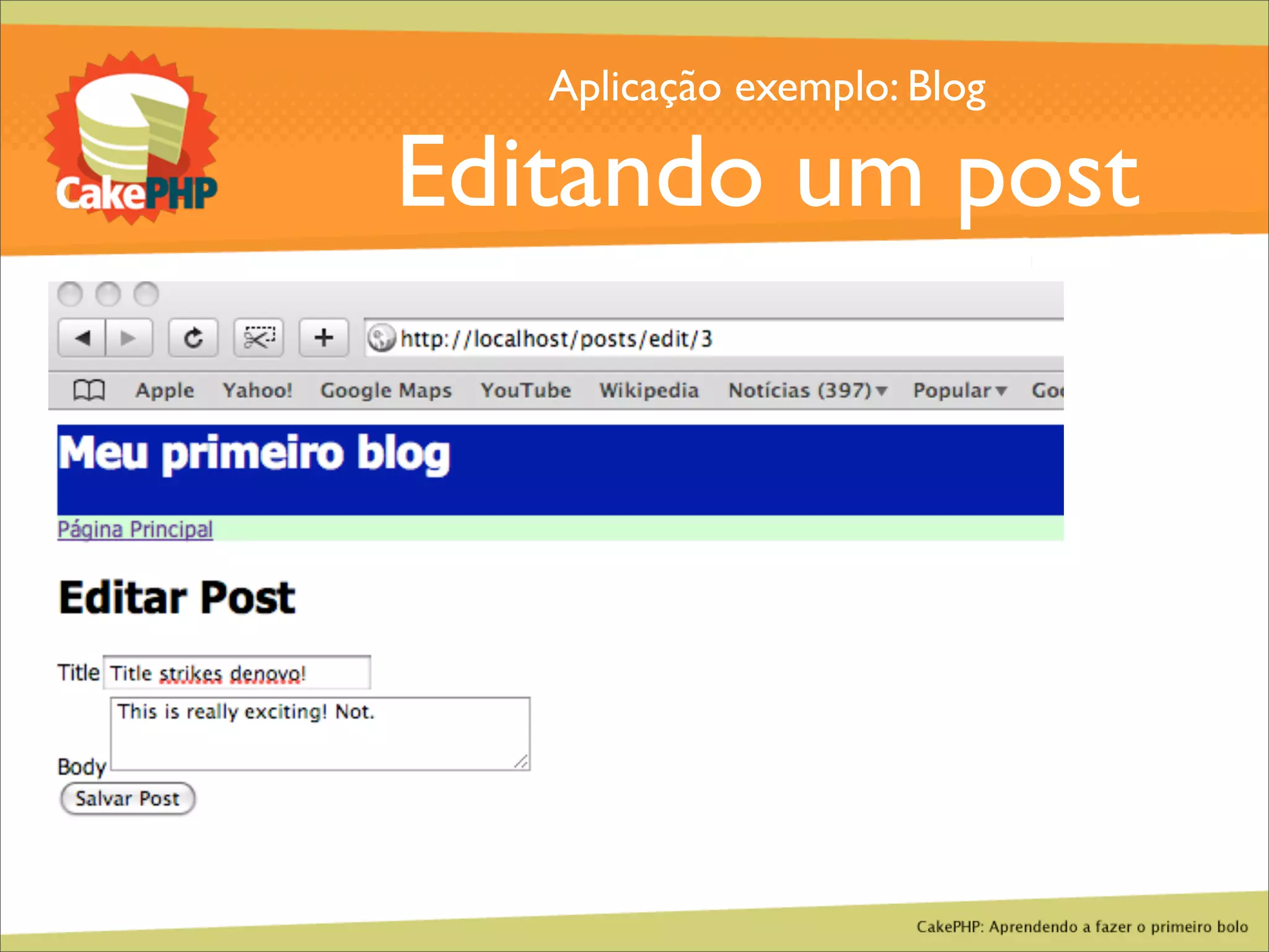 CakePHP - Aprendendo a fazer o primeiro bolo