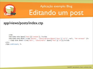 CakePHP - Aprendendo a fazer o primeiro bolo