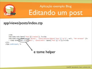 CakePHP - Aprendendo a fazer o primeiro bolo