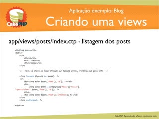 CakePHP - Aprendendo a fazer o primeiro bolo