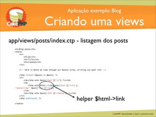 CakePHP - Aprendendo a fazer o primeiro bolo