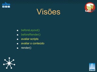 Visões

beforeLayout()
beforeRender()
avaliar scripts
avaliar o conteúdo
render()
 
