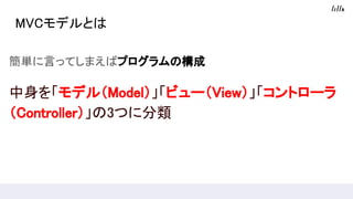 ѳհǥȤ
gԤäƤޤХץΘ
򡸥ǥ루Modelӥ`Viewȥ`
Controller3Ĥ˷
 