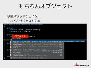 もちろんオブジェクト
• 今風メソッドチェイン。
 