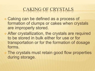 Caking of crystals | PPT