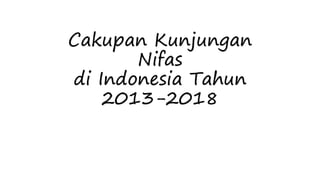 Cakupan Kunjungan
Nifas
di Indonesia Tahun
2013-2018
 
