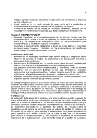 PONENCIAS DEL EJE TEMÁTICO: CALIDAD Y ACREDITACIÓN EN LA EDUCACIÓN SUPERIOR