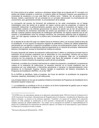 PONENCIAS DEL EJE TEMÁTICO: CALIDAD Y ACREDITACIÓN EN LA EDUCACIÓN SUPERIOR