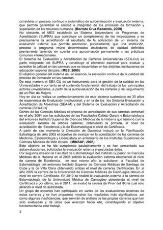 PONENCIAS DEL EJE TEMÁTICO: CALIDAD Y ACREDITACIÓN EN LA EDUCACIÓN SUPERIOR