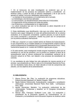 PONENCIAS DEL EJE TEMÁTICO: CALIDAD Y ACREDITACIÓN EN LA EDUCACIÓN SUPERIOR