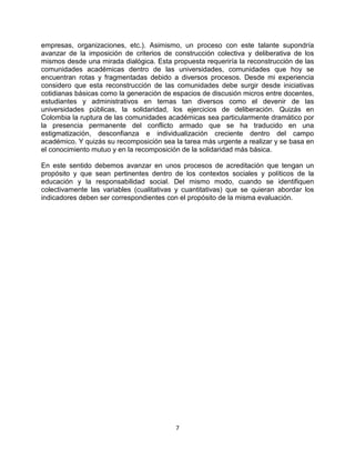 PONENCIAS DEL EJE TEMÁTICO: CALIDAD Y ACREDITACIÓN EN LA EDUCACIÓN SUPERIOR