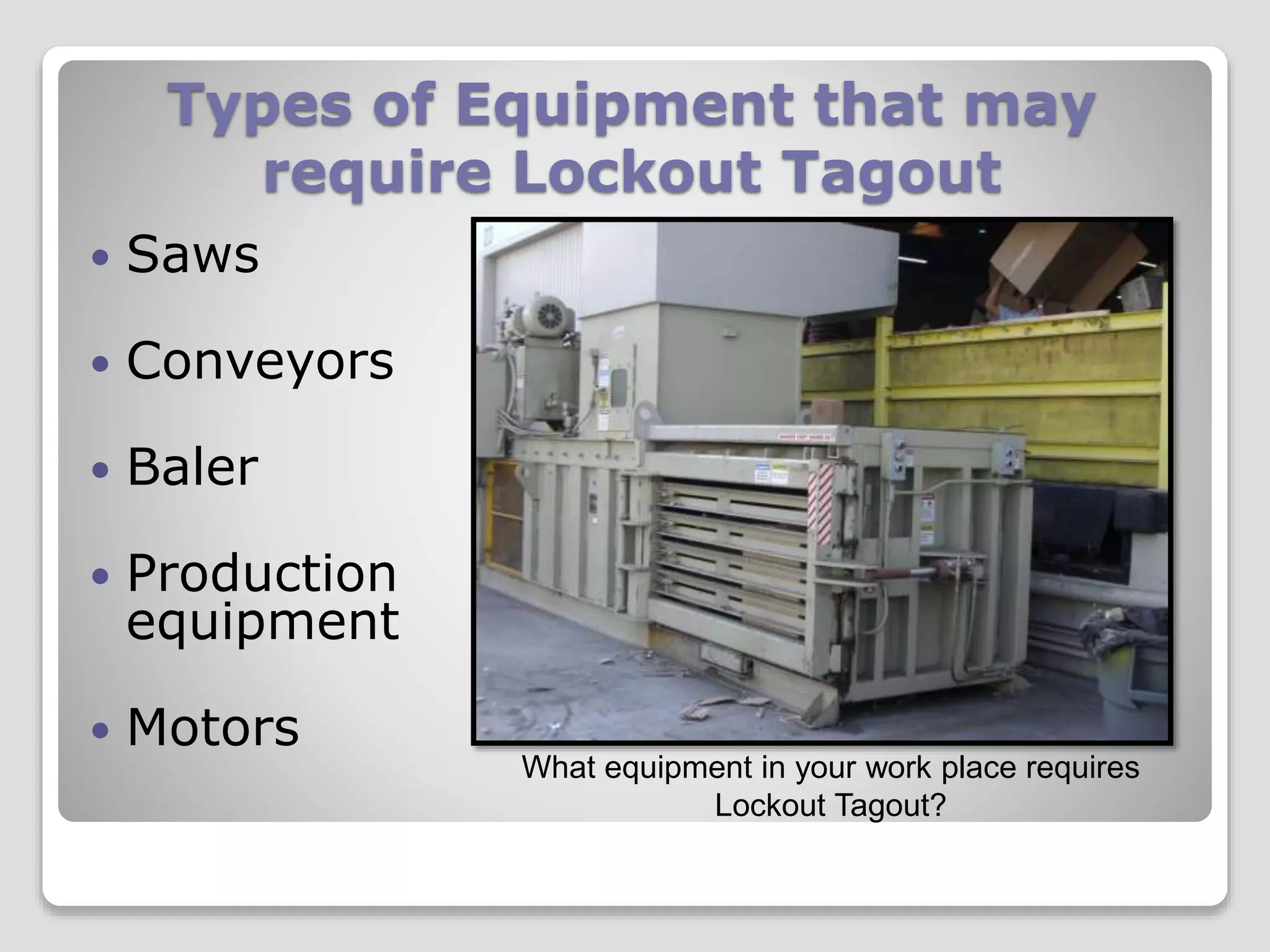 Lock-Out Tag-Out (LOTO) Training | PPTX