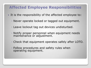 Lock-Out Tag-Out (LOTO) Training | PPTX