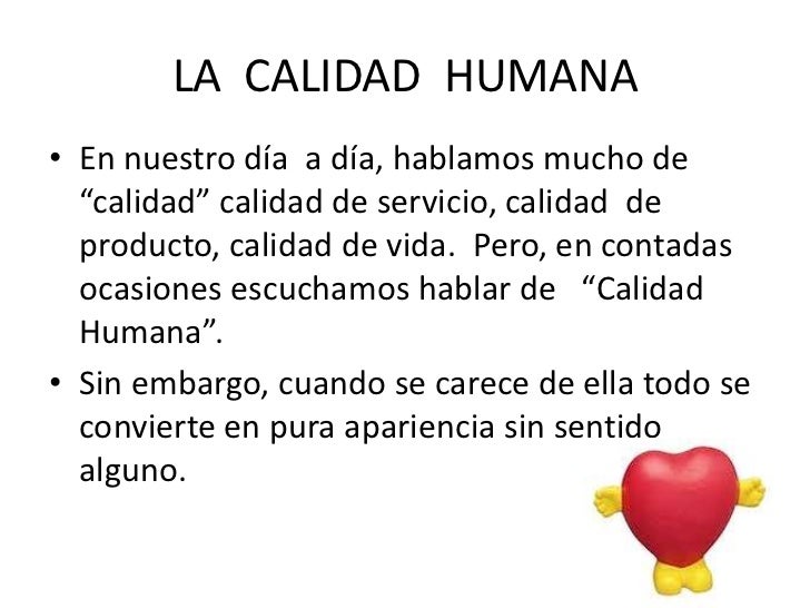 Taller Calidad Humana