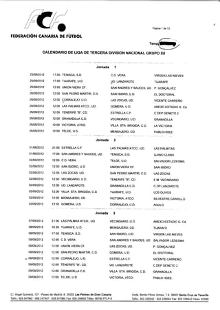 Calendario 3ª División G12 Temp 2012-2013