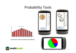 Probability Tools




Teacher Console - Sample screenshot of class collaboration




                                                             p-9
 