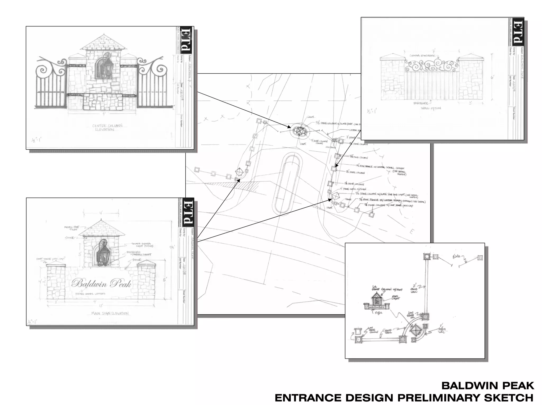 BALDWIN PEAK
ENTRANCE DESIGN PRELIMINARY SKETCH
 