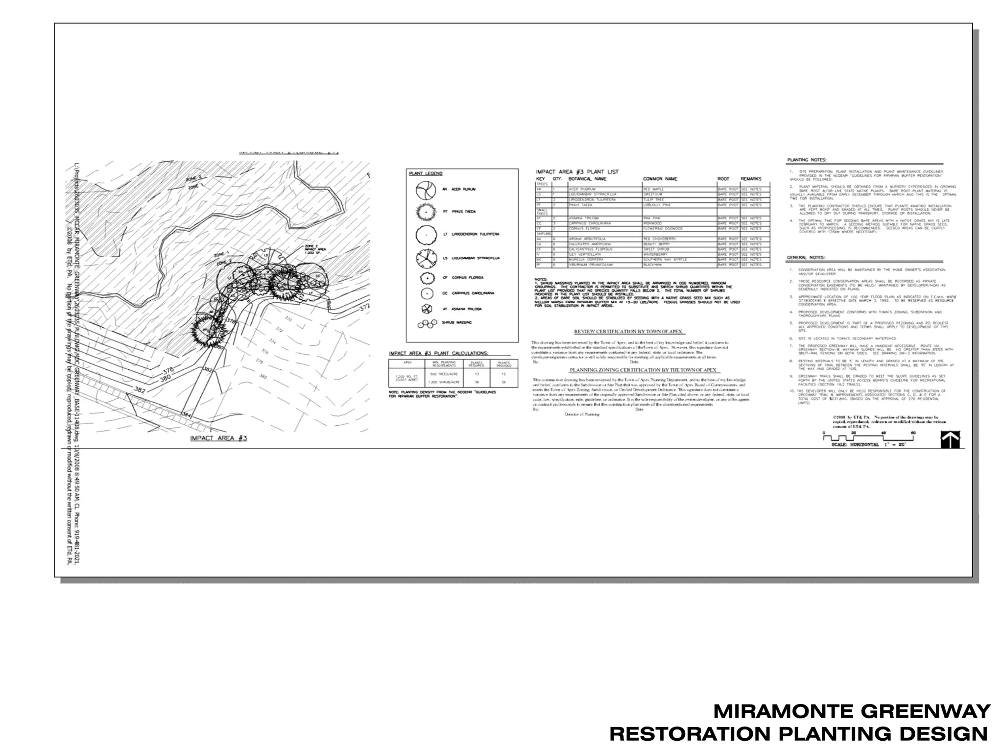 MIRAMONTE GREENWAY
RESTORATION PLANTING DESIGN
 