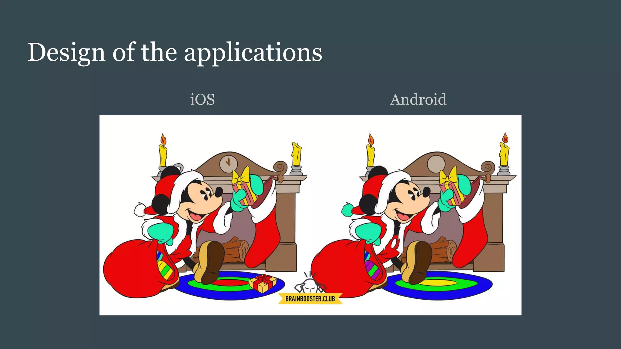 Design of the applications
iOS Android
 