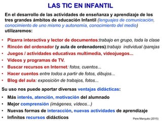 Pere Marquès (2015)
3.- USO INTENSIVO DE LAS TIC
15 BASES PARA EL PARADIGMA FORMATIVO DE LA ERA INTERNETINSTRUMENTOS
 