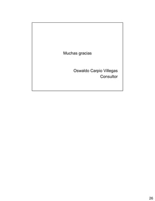 26
Muchas gracias
Oswaldo Carpio Villegas
Consultor
 